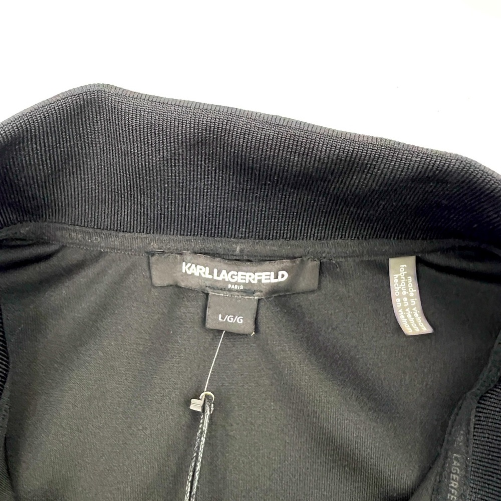 KARL LAGERFELD PARIS, LARGE BLACK JACKET WITH TWO POCKETS, 96% POLYESTER, LARGE - Picture 5 of 13
